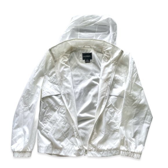 90's Vintage White Silver Windbreaker Bomber Jacket - Picture 2 of 10